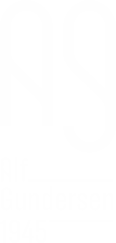 Logo hvit Alf Gundersen siden 1945