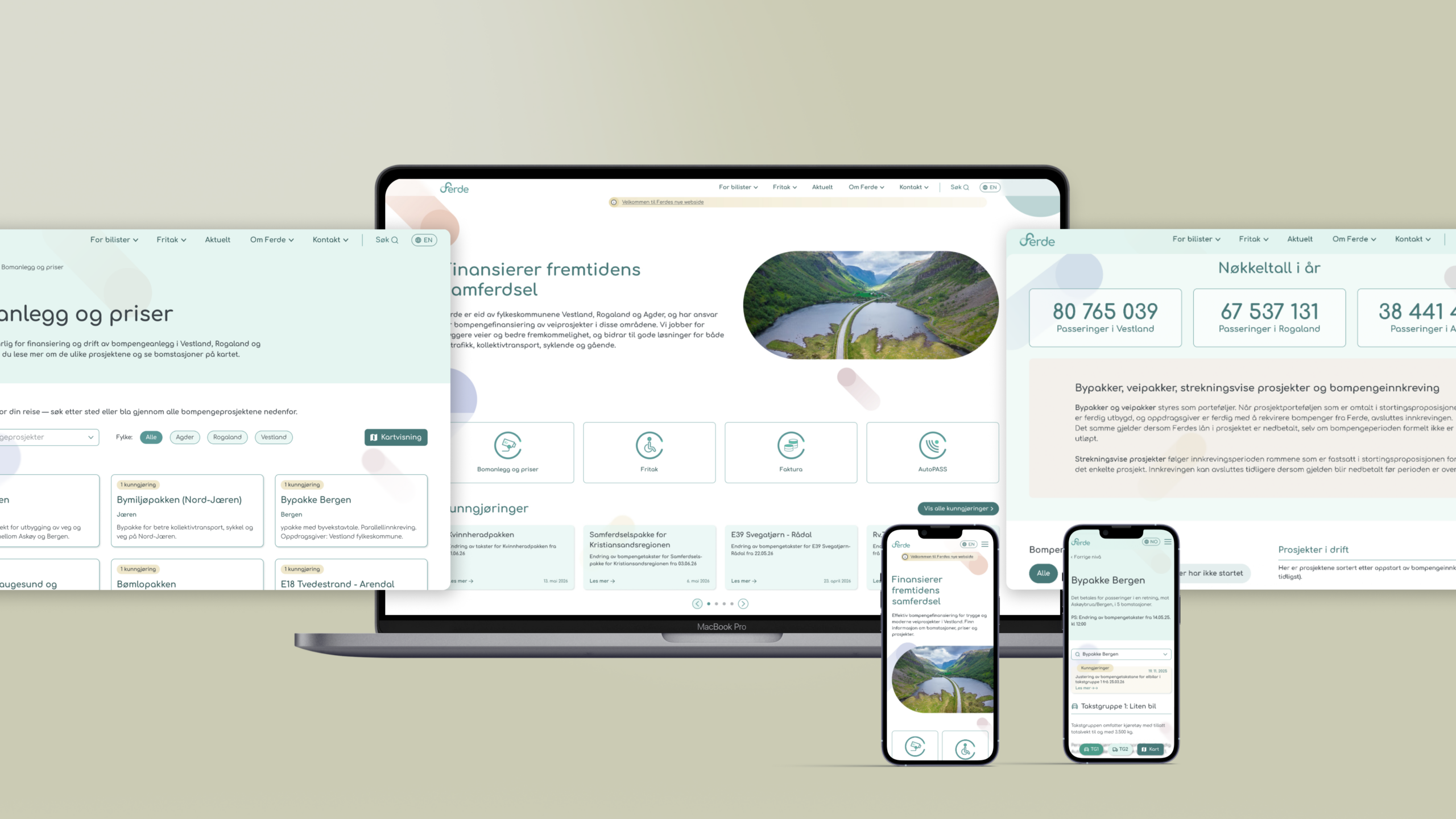 Mockup som viser ferde.no nettside på desktop og mobil