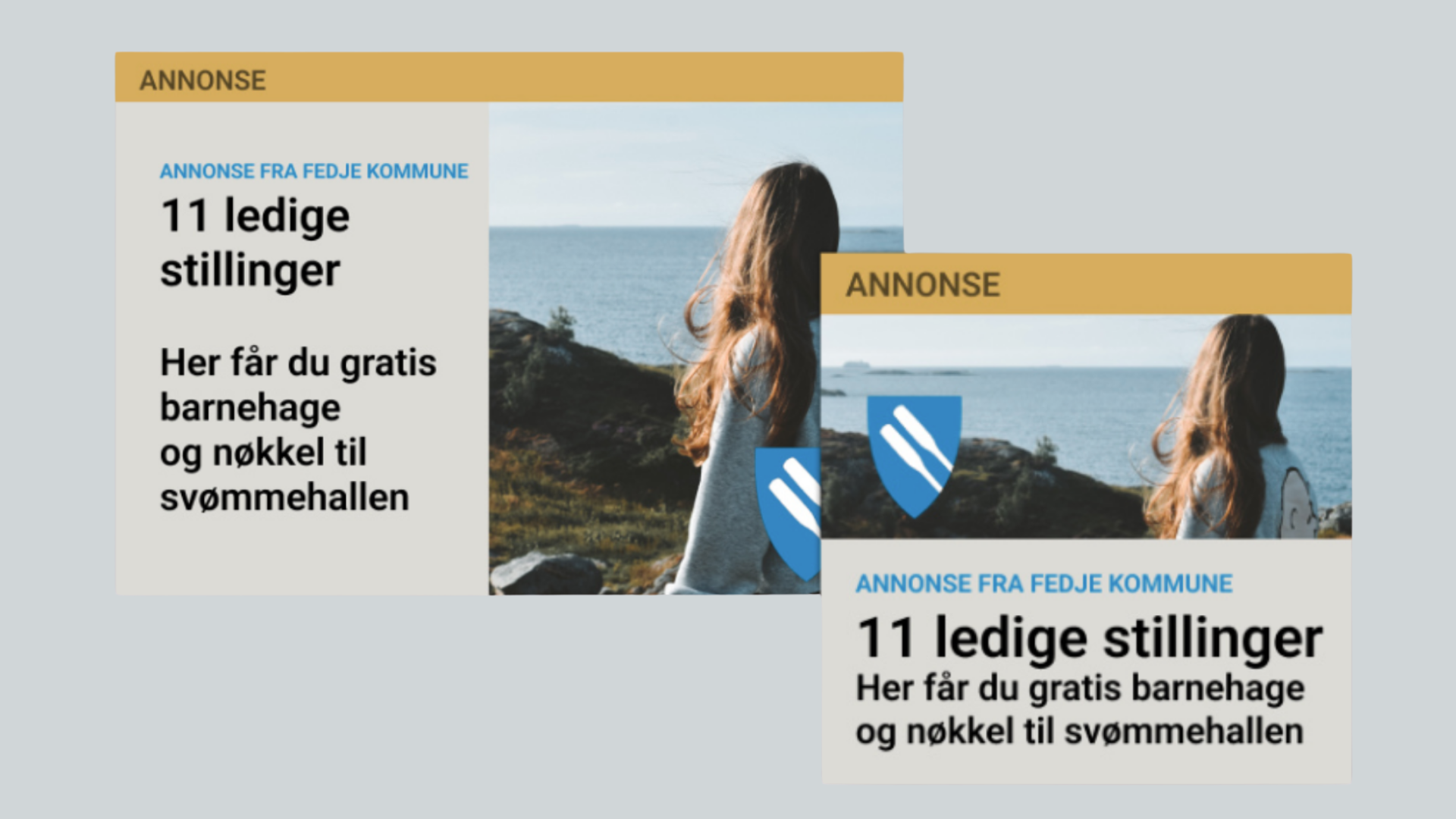 Annonsene til stillingskampanje for Fedje kommune