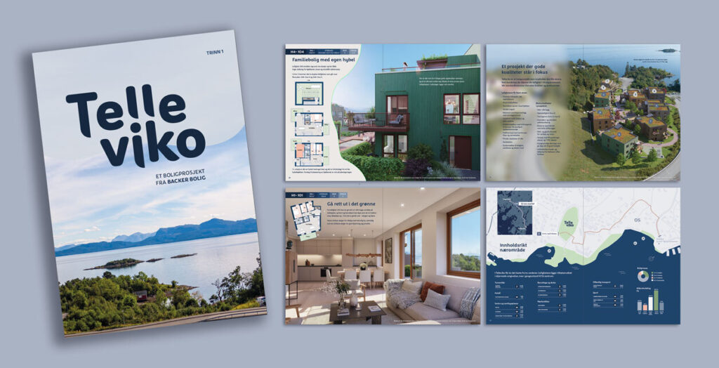 Mockup som viser prospektet til boligprosjektet Telleviko
