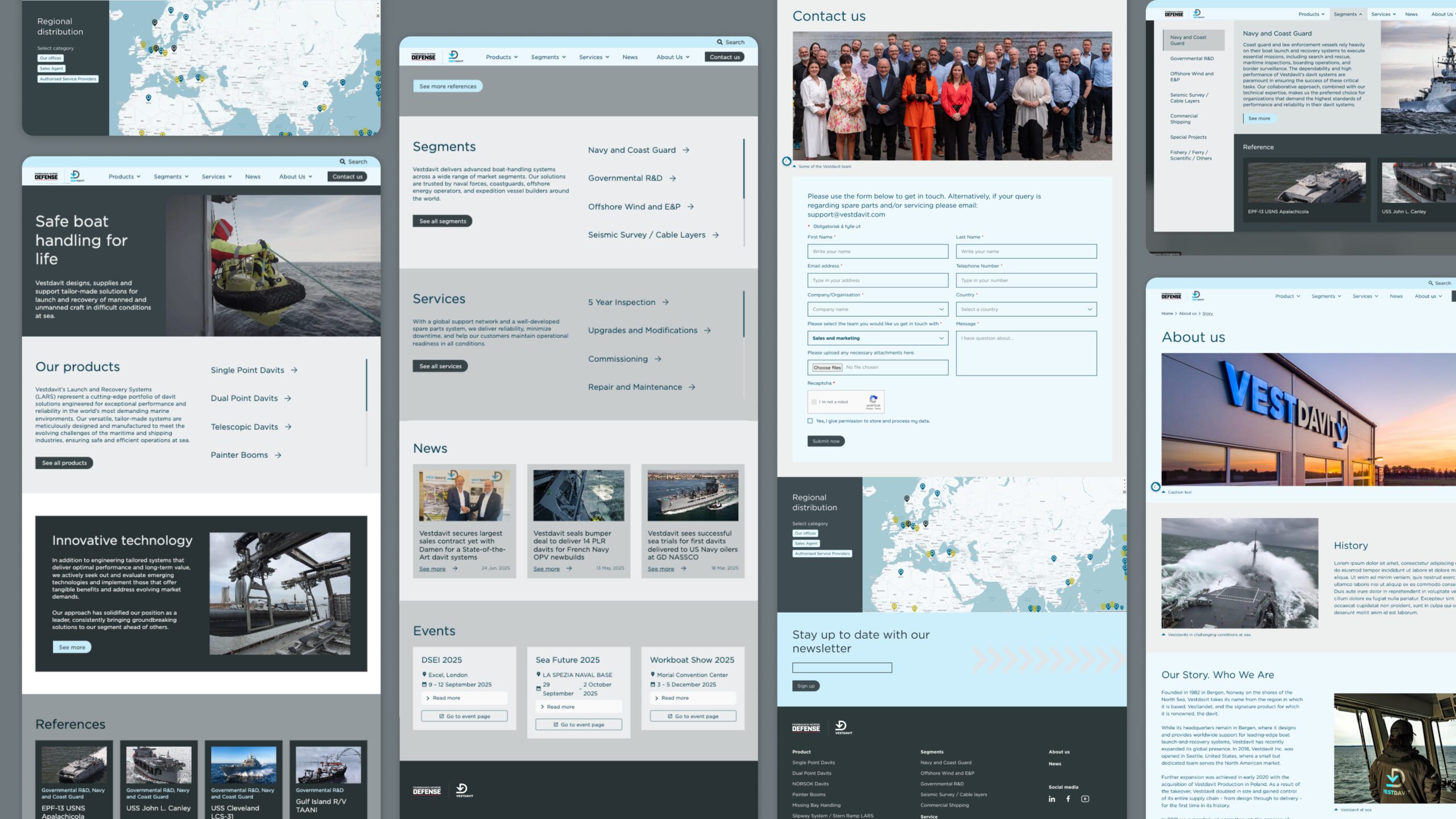 mockup av nettsidene til vestdavit