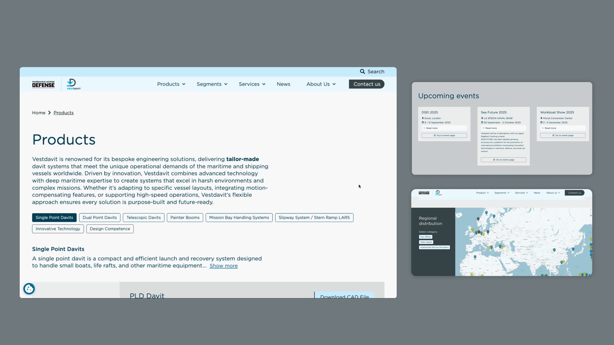 mockup av nettsidene til vestdavit